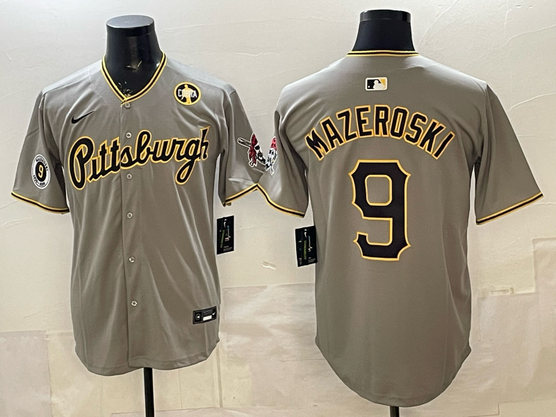 Men Pittsburgh Pirates #9 Mazeroski Grey Game 2026 Nike MLB Jersey 001
